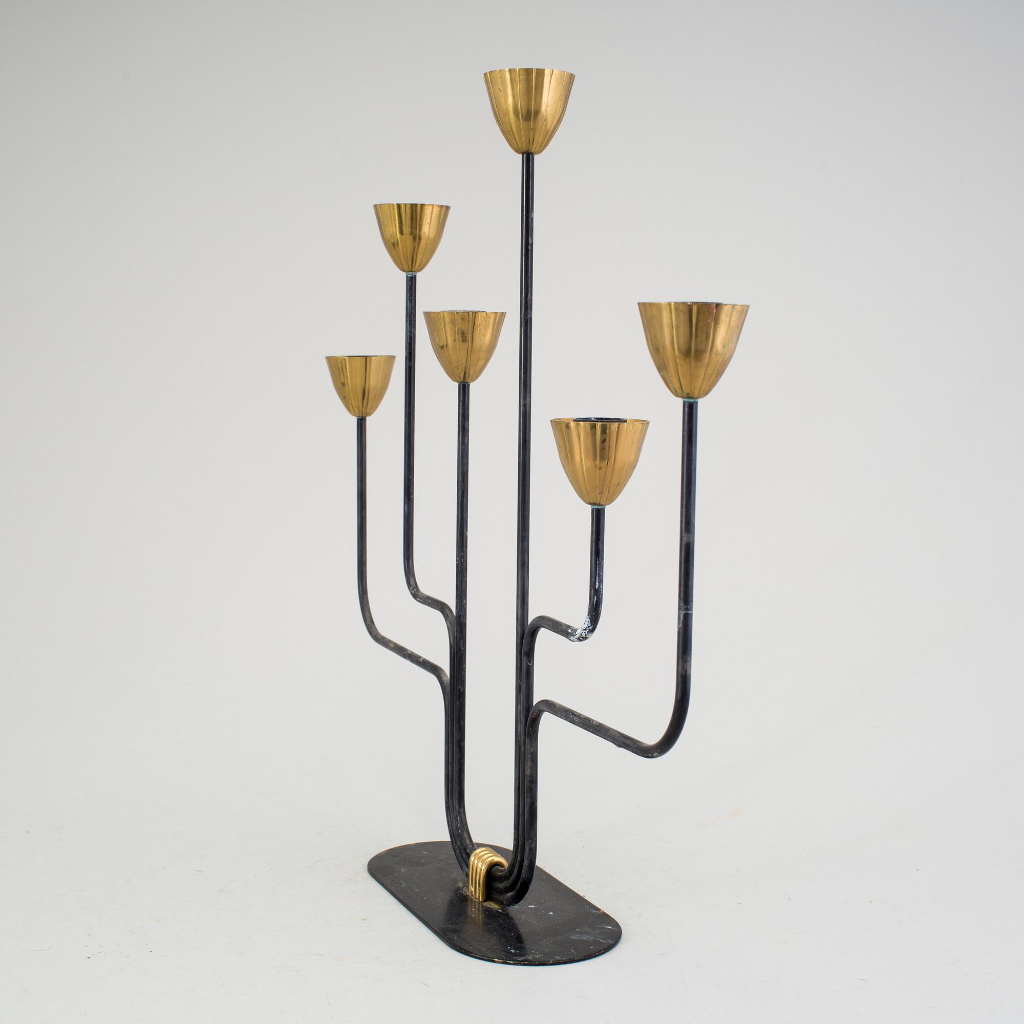 GUNNAR ANDER, kandelaber, Ystad Metall, 1900-tal.