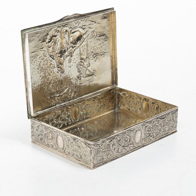 Silver box, Rococo style, 20th century.