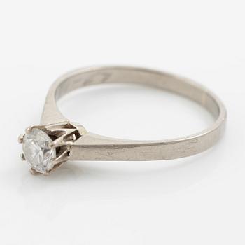 Ring, solitaire ring in 18K white gold with brilliant-cut diamond.