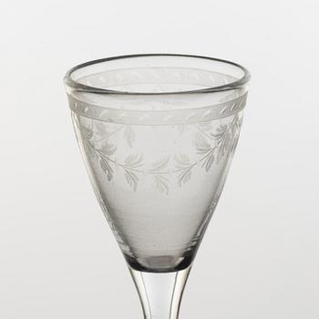 A group of 16 glasses (8+4+4), 19th century.