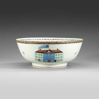 1540. A famille rose 'European Subject' punch bowl, Qing dynasty, Qianlong (1736-95).