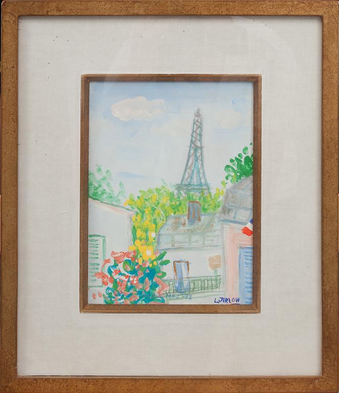 LENNART JIRLOW, gouache, signerad och daterad Paris, maj -92.