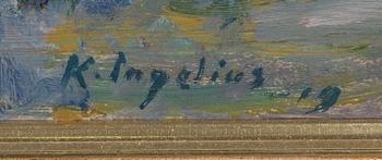 Karl Ingelius, olja på pannå, signerad och daterad -19.