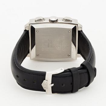 HEUER, Monaco, chronograph, wristwatch, 38 x 38 (46,5) mm.