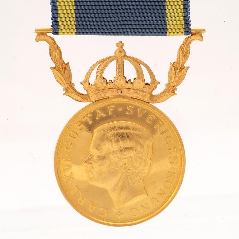 Medalj "För nit och redlighet i rikets tjänst" 18K guld.