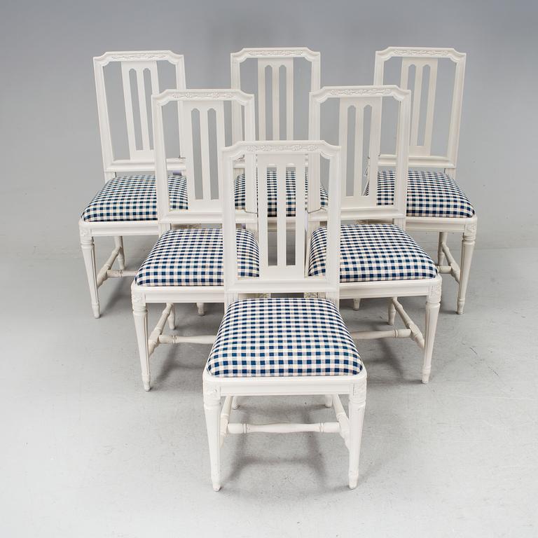 A set of six gustavian style chairs, "Odenslunda", by Ikea, late 20th century.