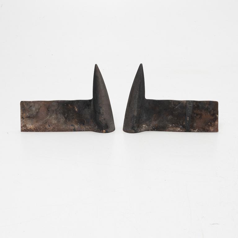 Philippe Starck, a pair of cast iron 'Tito Lucifer' fire dogs, OWO, France.