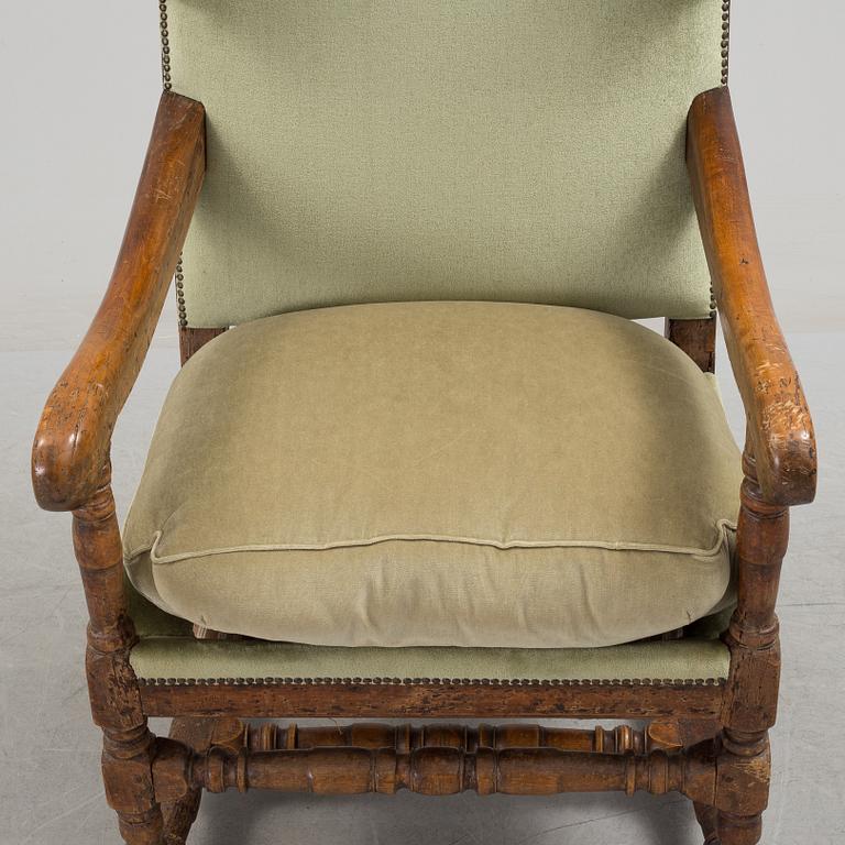 A 18th century baroque armchair.