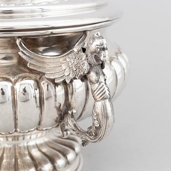 A baroque-style silver thureen, possibly Spain 20th century.