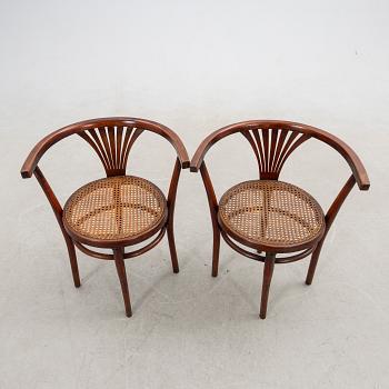 Armchairs, a pair, Thonet, early 20th century.