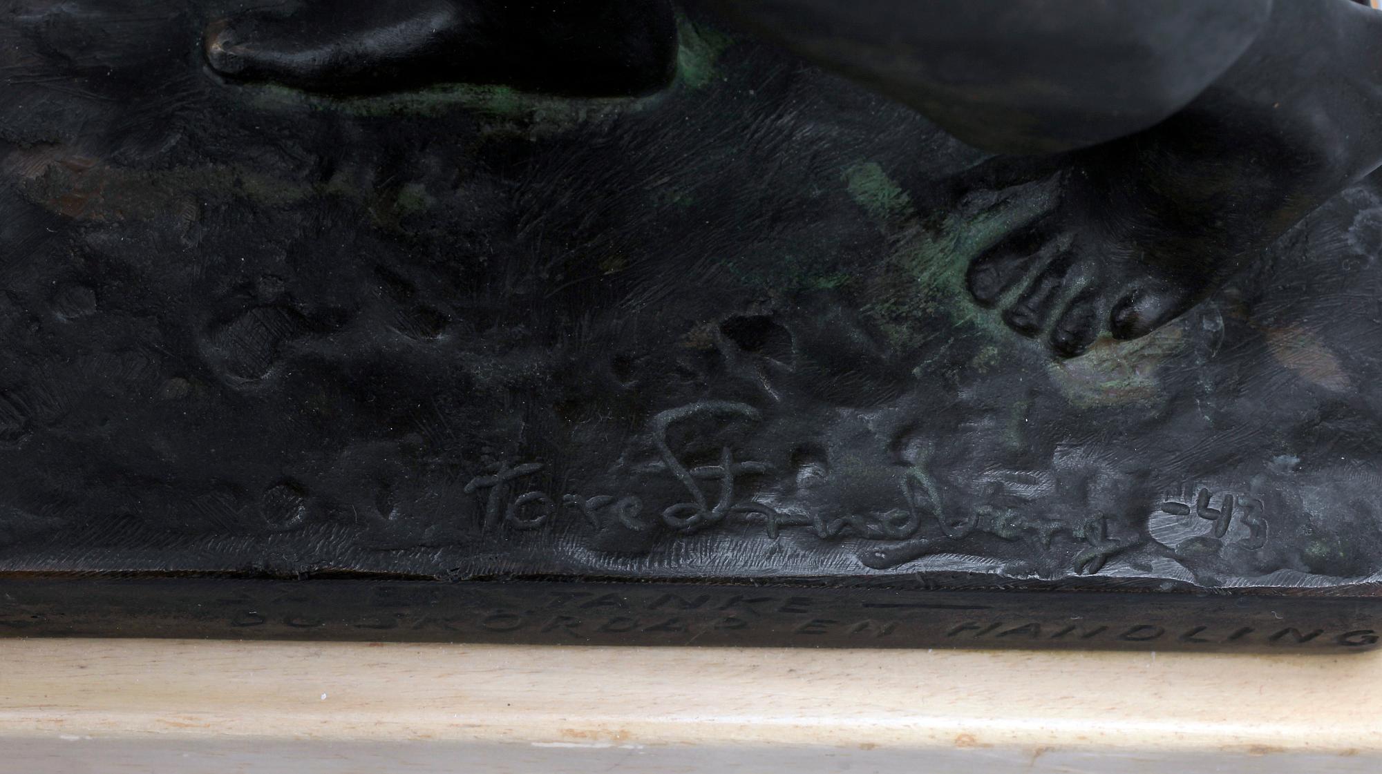 TORE STRINDBERG, skulptur, brons. Sign. Gjutarstämplar Otto Meyer.