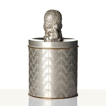 Anna Petrus, a lidded pewter jar with brass linings model "A 462", Firma Svenskt Tenn, Sweden 1928.