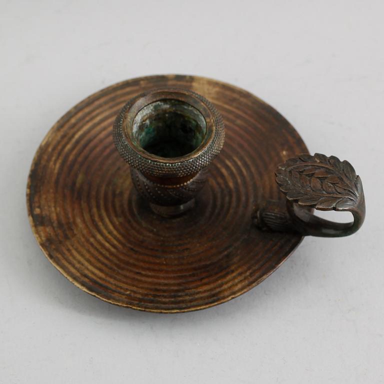 NATTLJUSSTAKE, mässing, tidigt 1800-tal.