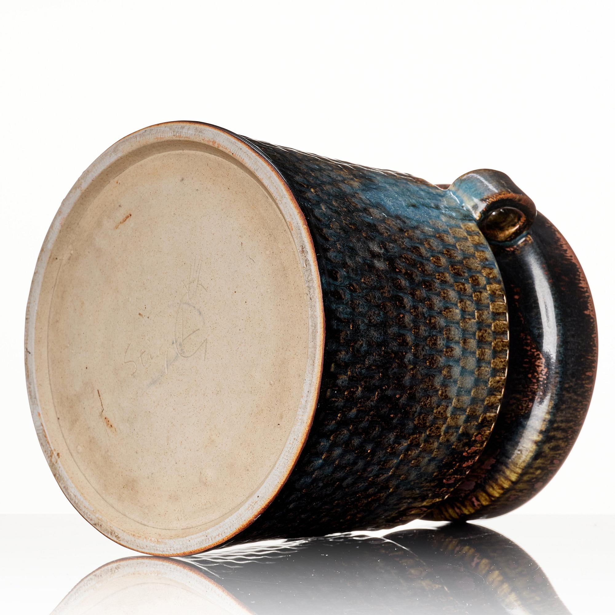 Stig Lindberg, a stoneware vase, Gustavsberg studio, Sweden 1966.