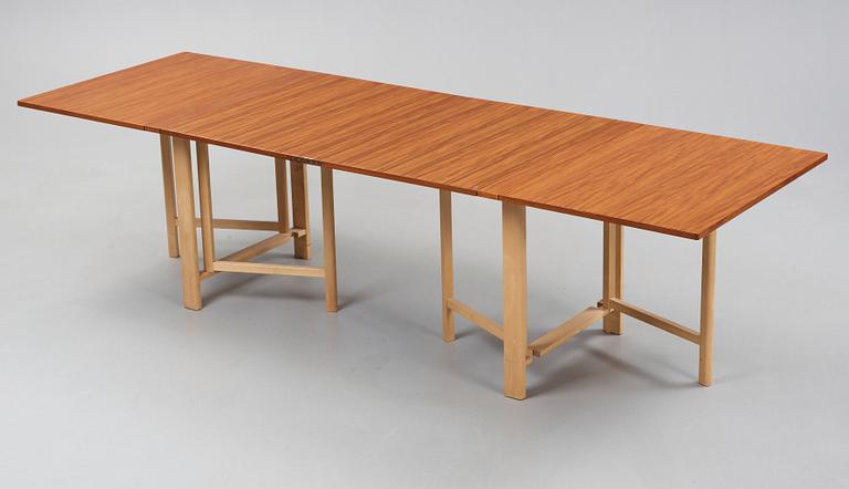 A Bruno Mathsson teak and beech gate leg table, Mathsson International, Sweden ca 1968.