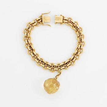 Claës E. Giertta, 18K gold bracelet with citrine charm.