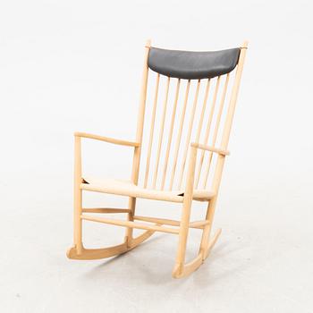 A Hans J Wegner oak rocking chair "J16", Denmark.