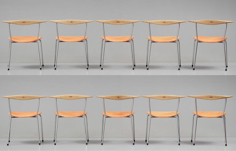 Hans J. Wegner, a set of 10 "JH-701" chairs by Johannes Hansen, Denmark.