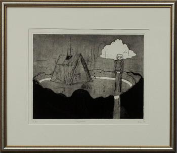 OUTI HEISKANEN, etsning, sign. och dat. -89, numr. 2/70.