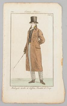 A SET OF 22 HAND COLOURED FASHION ILLUSTRATIONS, early 19th century.