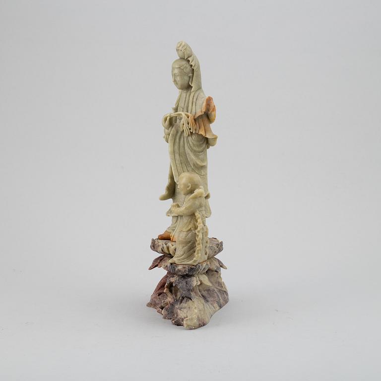 Two Soapstone figure groups, China, 20th Century.