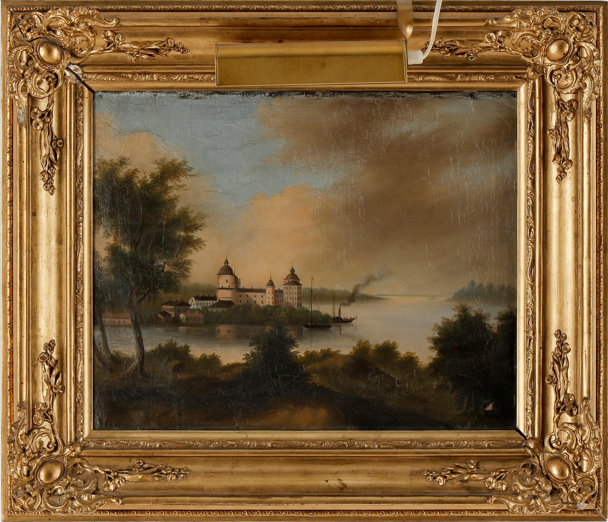 OKÄND KONSTNÄR, olja på duk. 1800-tal.