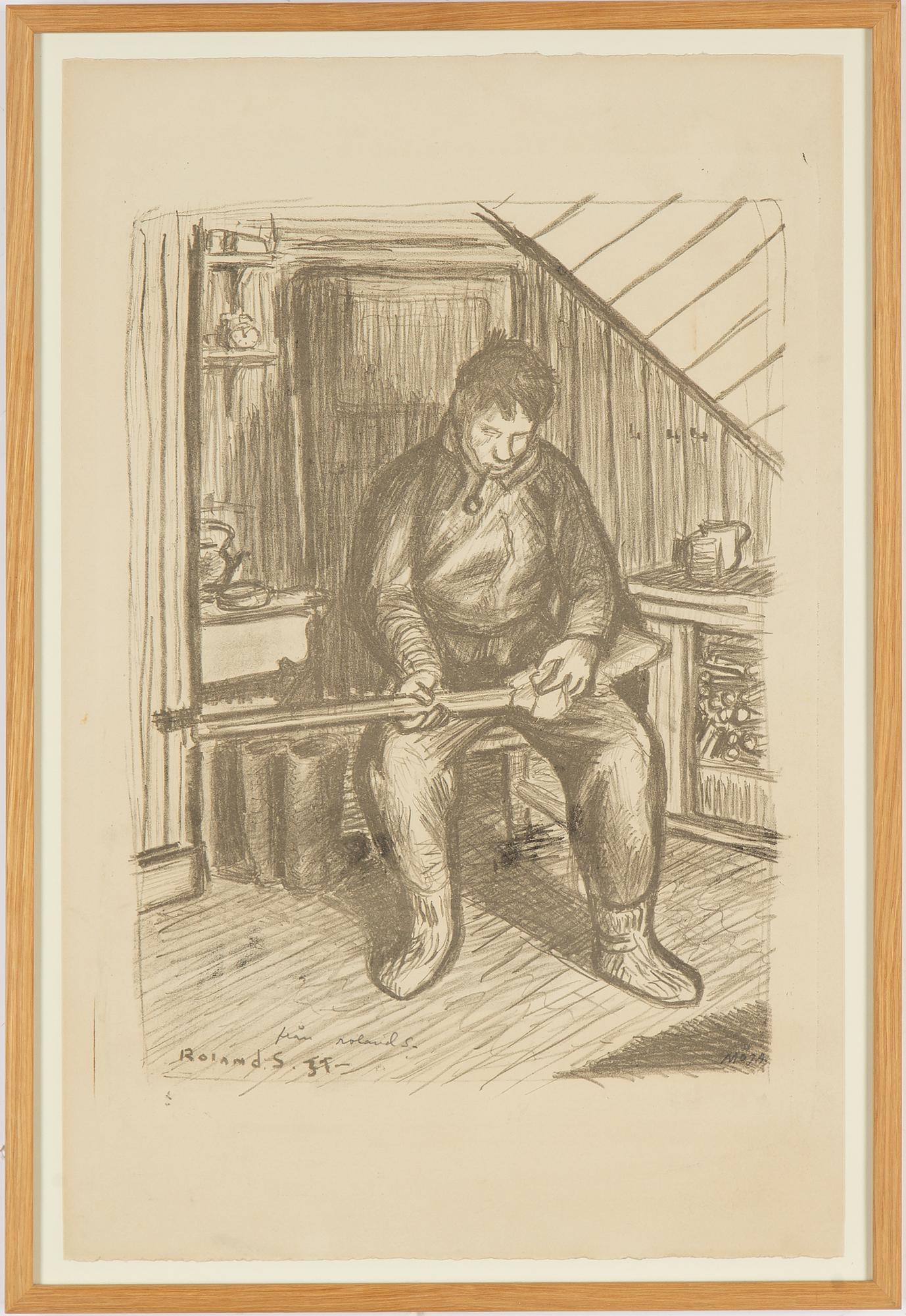 Roland Svensson, litografi, signerad och daterad -37.