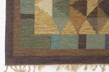Inga-Mi Varneus Rydgren, a carpet, flat weave, c. 246 x 169 cm, signed IV.