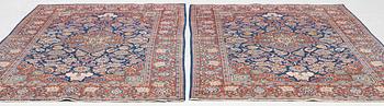 A pair of antique Keshan rugs, central persia, c. 205 x 137 cm.