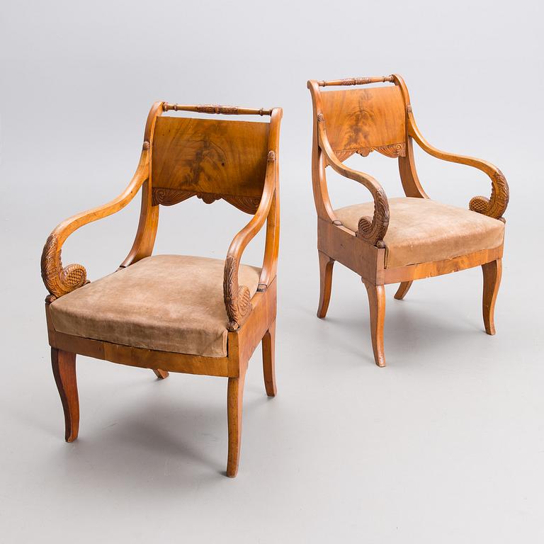 A PAIR OF RUSSIAN ARMCHAIRS, Nikolai I, first half of the 19th century.