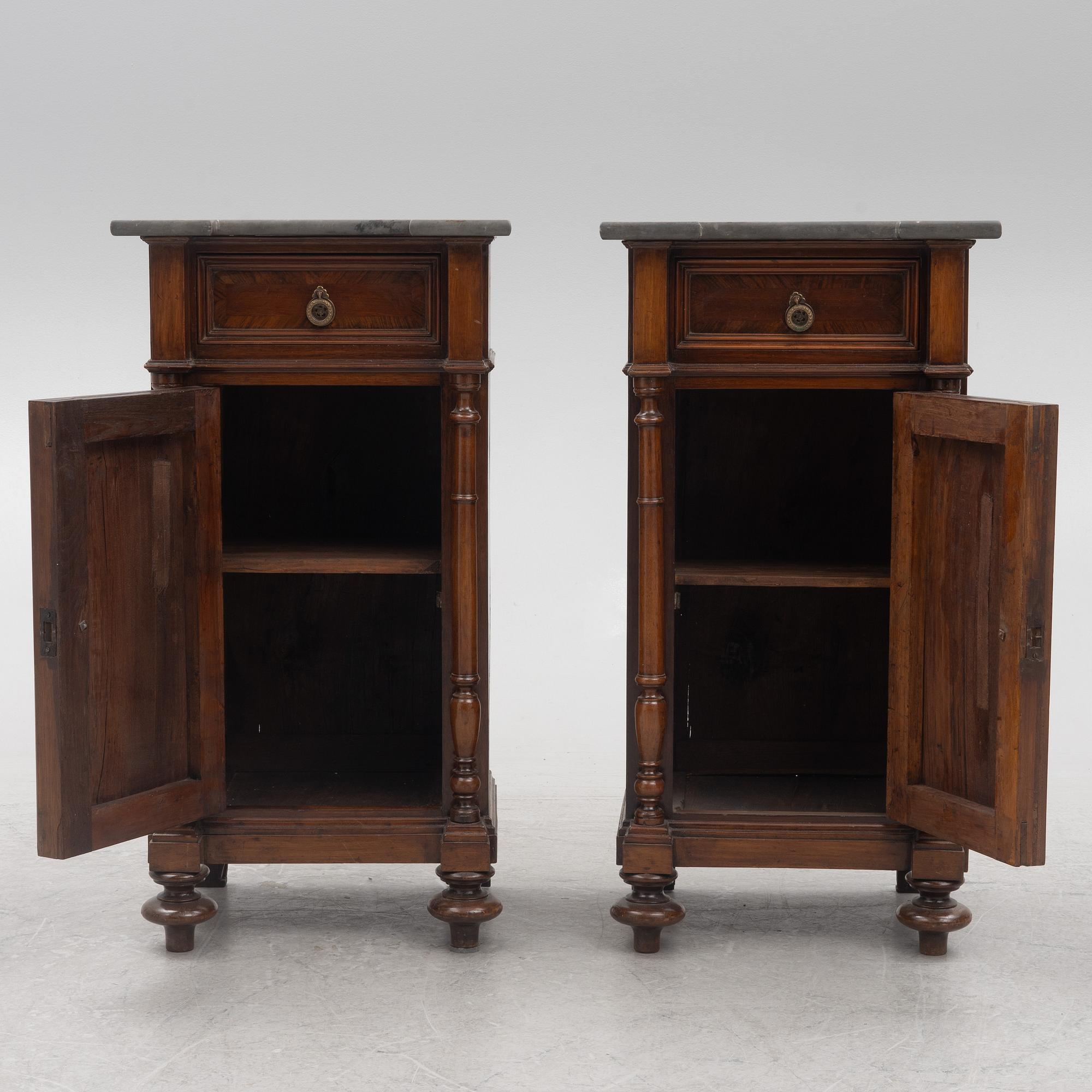 A pair of bedside tables, second half of the 19th century.