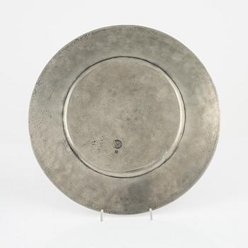 18 pewter cover plates, Cosa Tabellini, Italy.