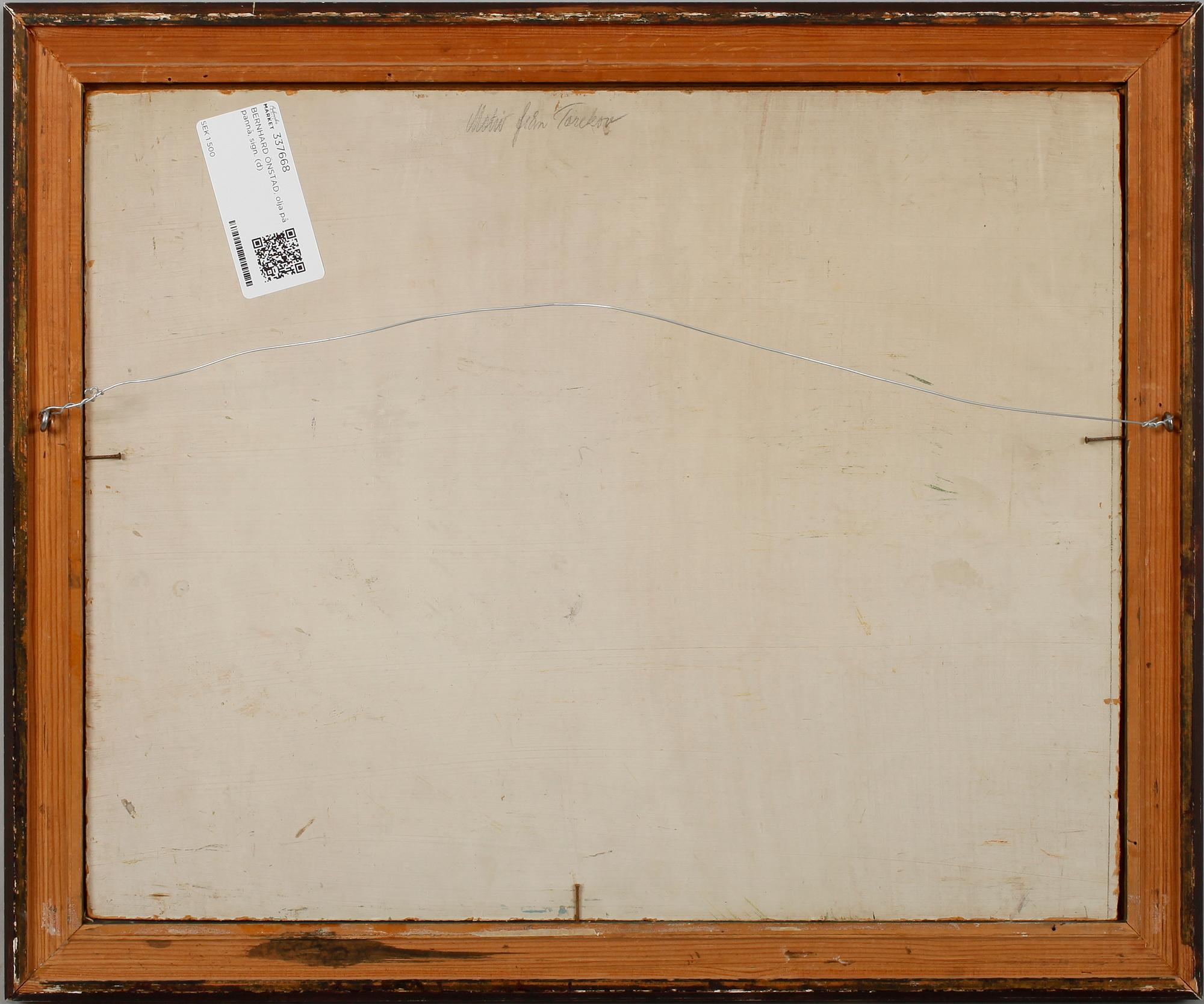 BERNHARD ÖNSTAD, olja på pannå, sign.