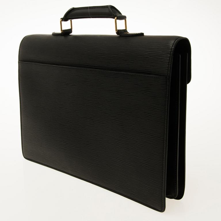 LOUIS VUITTON Black Epi Ambassador Briefcase.