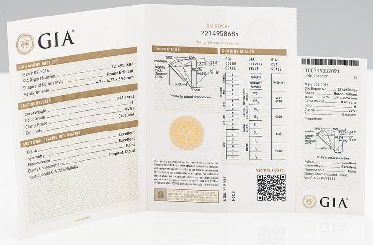 Cartier, Sormus, platinaa ja timantti n. 0.41 ct. Merkitty DZJ421. GIA todistus.