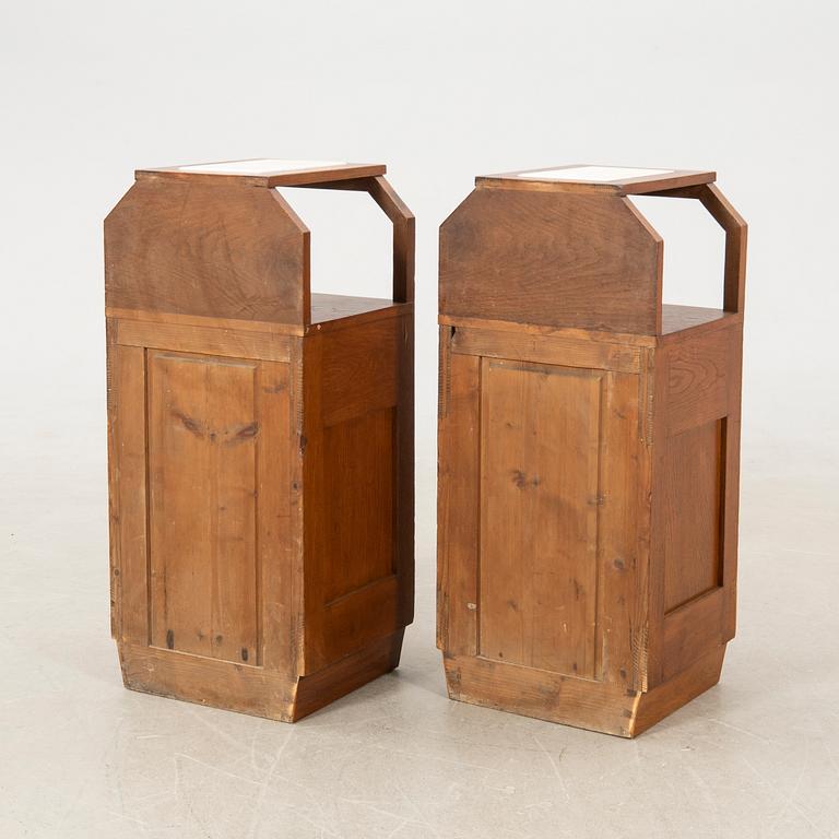 Bedside tables, a pair, early 20th century, Art Nouveau.