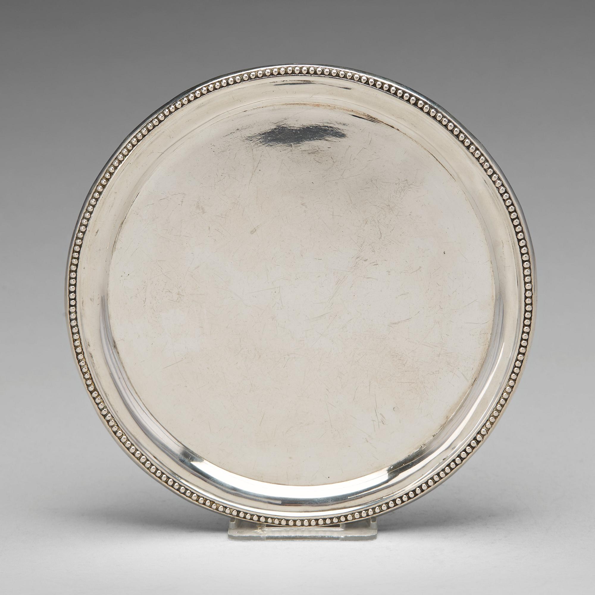 Bricka på fötter / coaster, icke identifierad mästarstämpel, Lisbon 1803-1813.