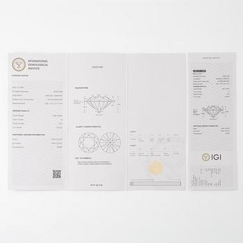 Ring 18K guld med briljantslipad diamant. Medföljande IGI report.
