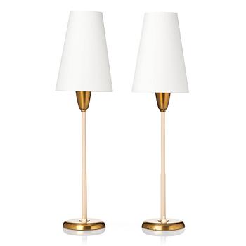 296. Harald Notini, a pair of table lamps, model '15602', Arvid Böhlmarks Lampfabrik, Sweden, 1940-50s.