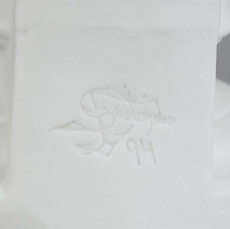 SKULPTUR / BYST, parian, Gustavsberg, daterad 1894.