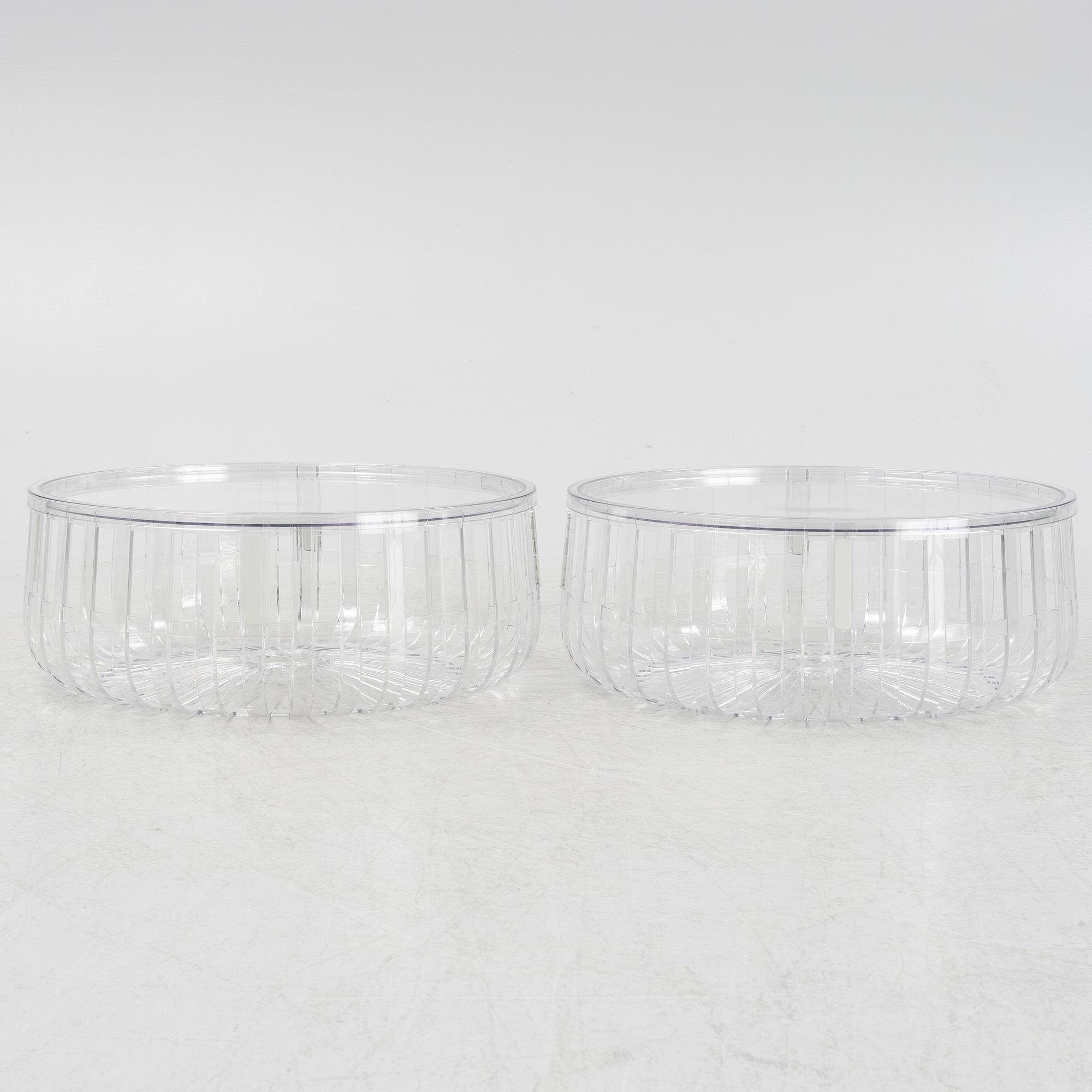 Ronan & Erwan Bouroullec, a pair of 'Panier' coffee tables, Kartell.