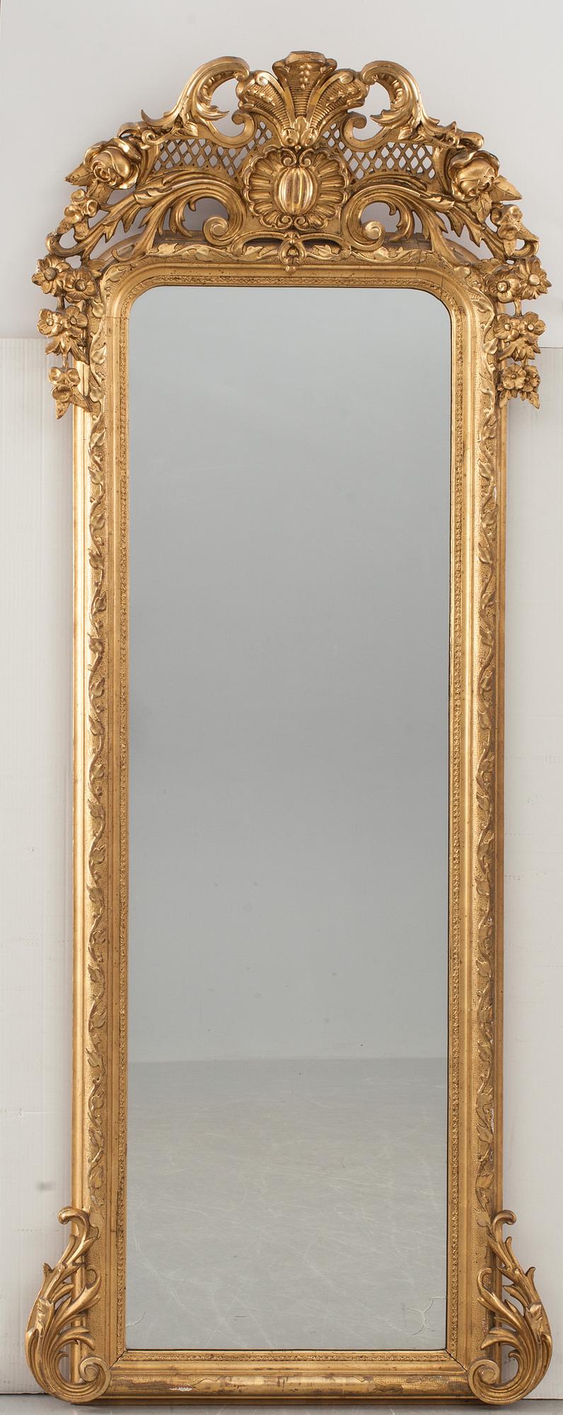 SPEGEL, förgylld, 1800-talet slut.