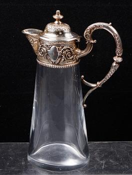 KARAFF, glas och sterlingsilver, Topazio, Portugal, tidigt 1900-tal.