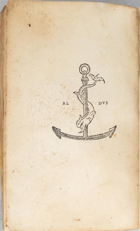 Editio princeps of all Pliny's ten books of letters, Aldus Manutius 1508.