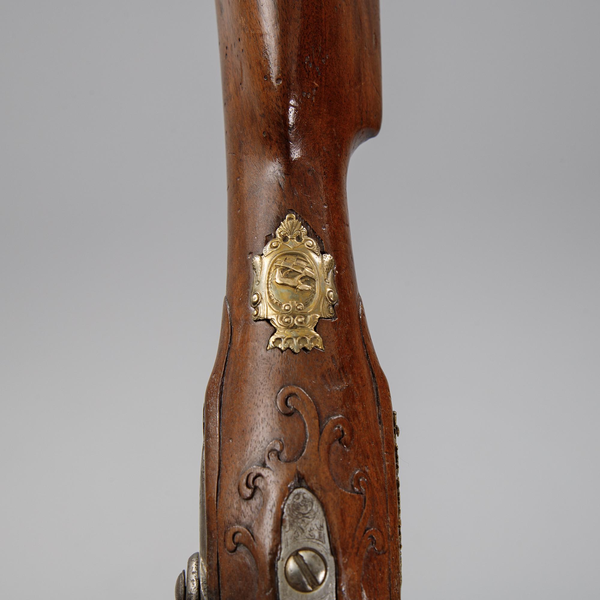 A German re-converted flintlock gun, first half of the 18th Century.