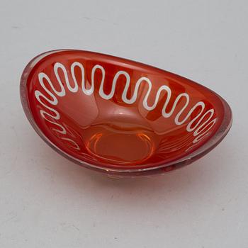 SVEN PALMQVIST, skål. glas, "Ravenna" Orrefors, 1968.