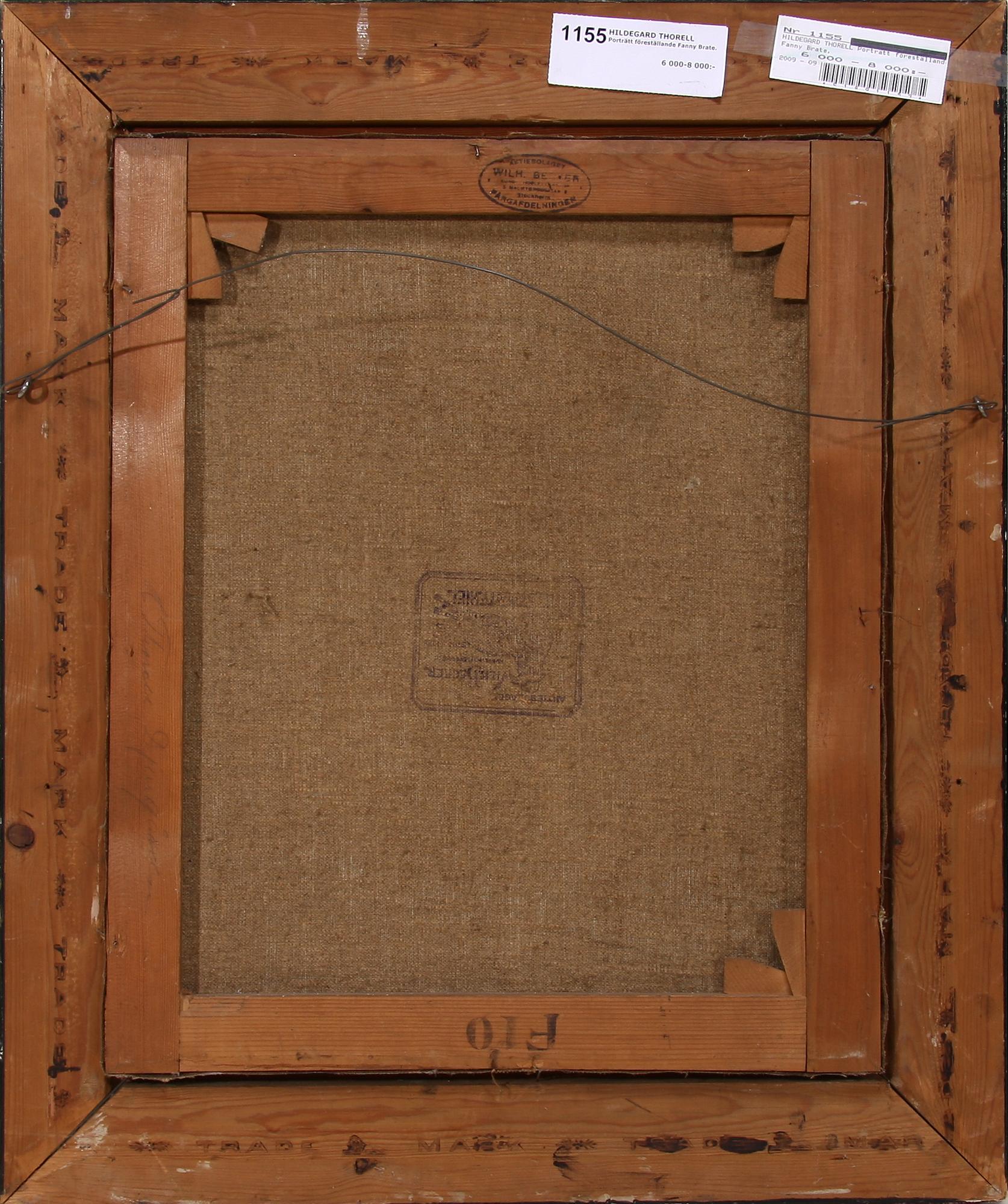 HILDEGARD THORELL,  olja på duk. Sign och dat 1918.