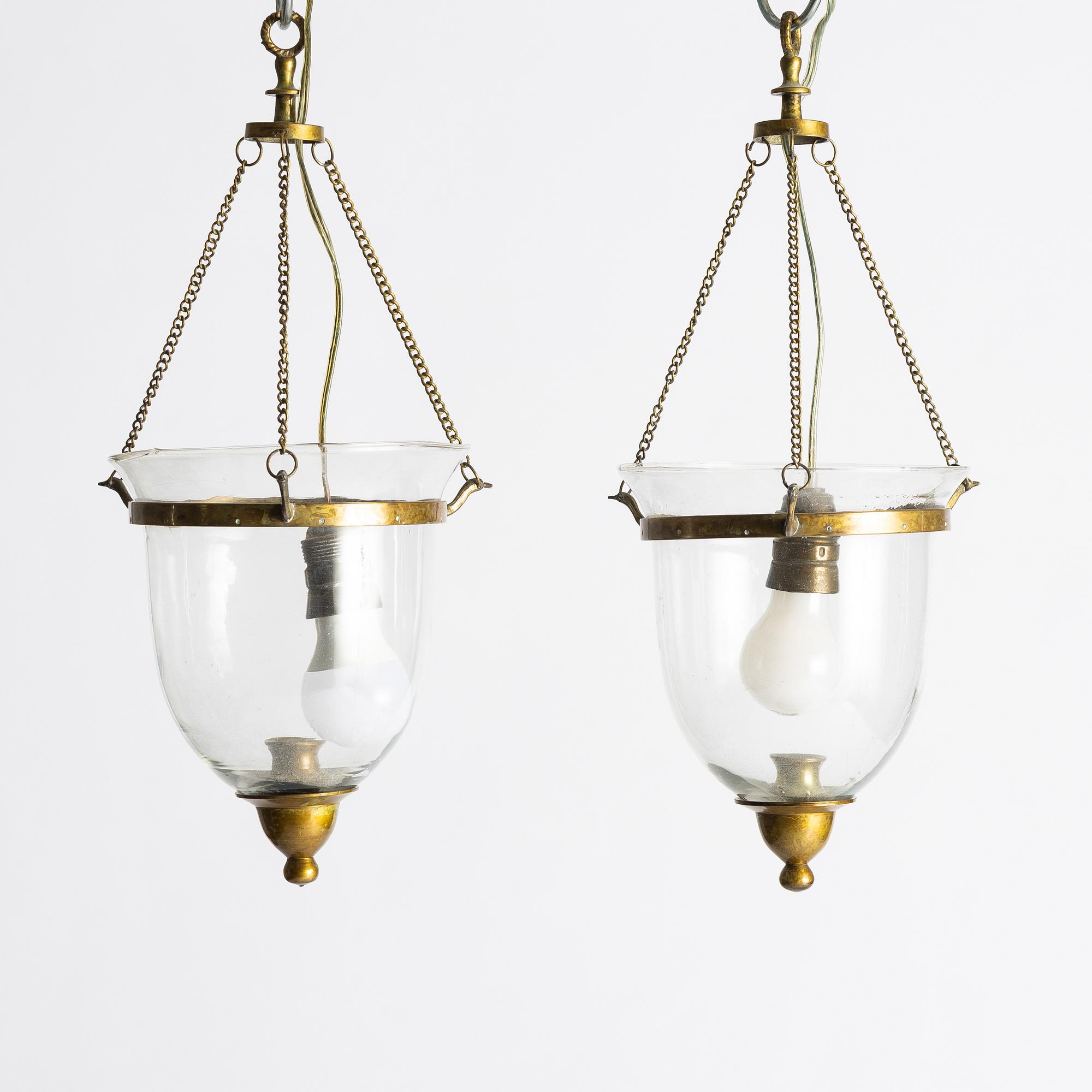 A pair of ceiling lanterns, early 20th century.