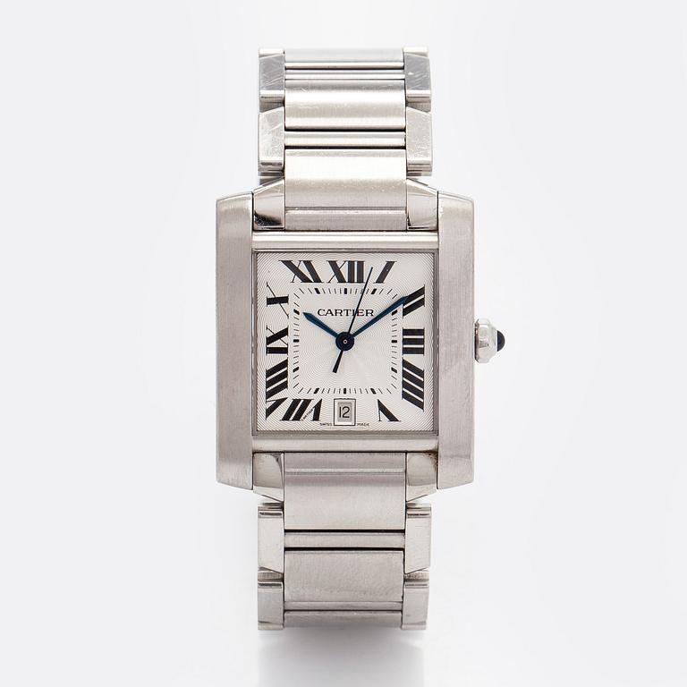 Cartier, Tank Francaise, wristwatch, 28 x 24 (32) mm, steel, automatic.