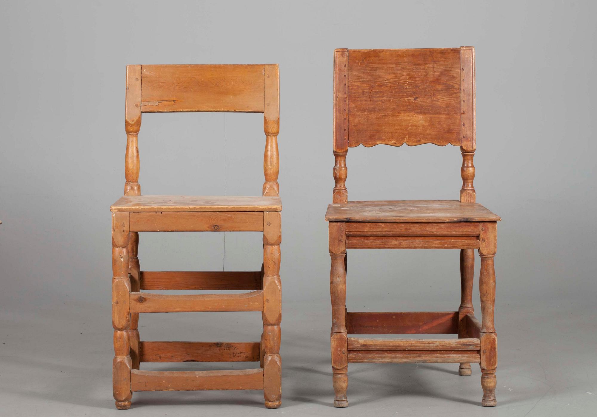 STOLAR, 2 st, allmoge, 1800-tal.